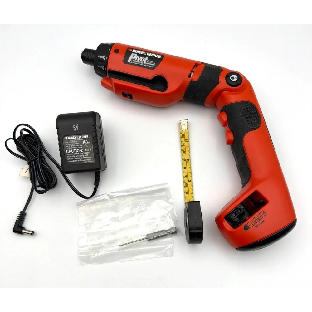 Black & Decker Pivot Plus PD600 6V Cordless Drill Drive, Drill Bit & Charger
